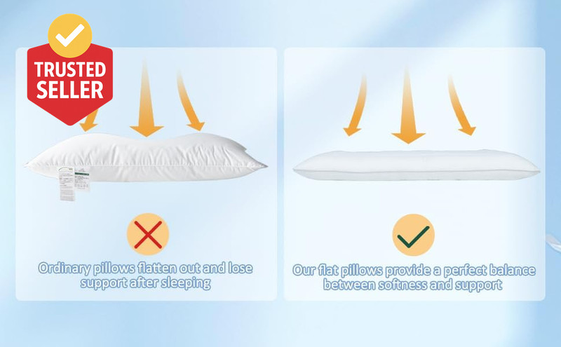 Flat Pillows for Sleeping Thin, 7D High Support 2.5 Inch Height Ultra Thin Pillo gallery