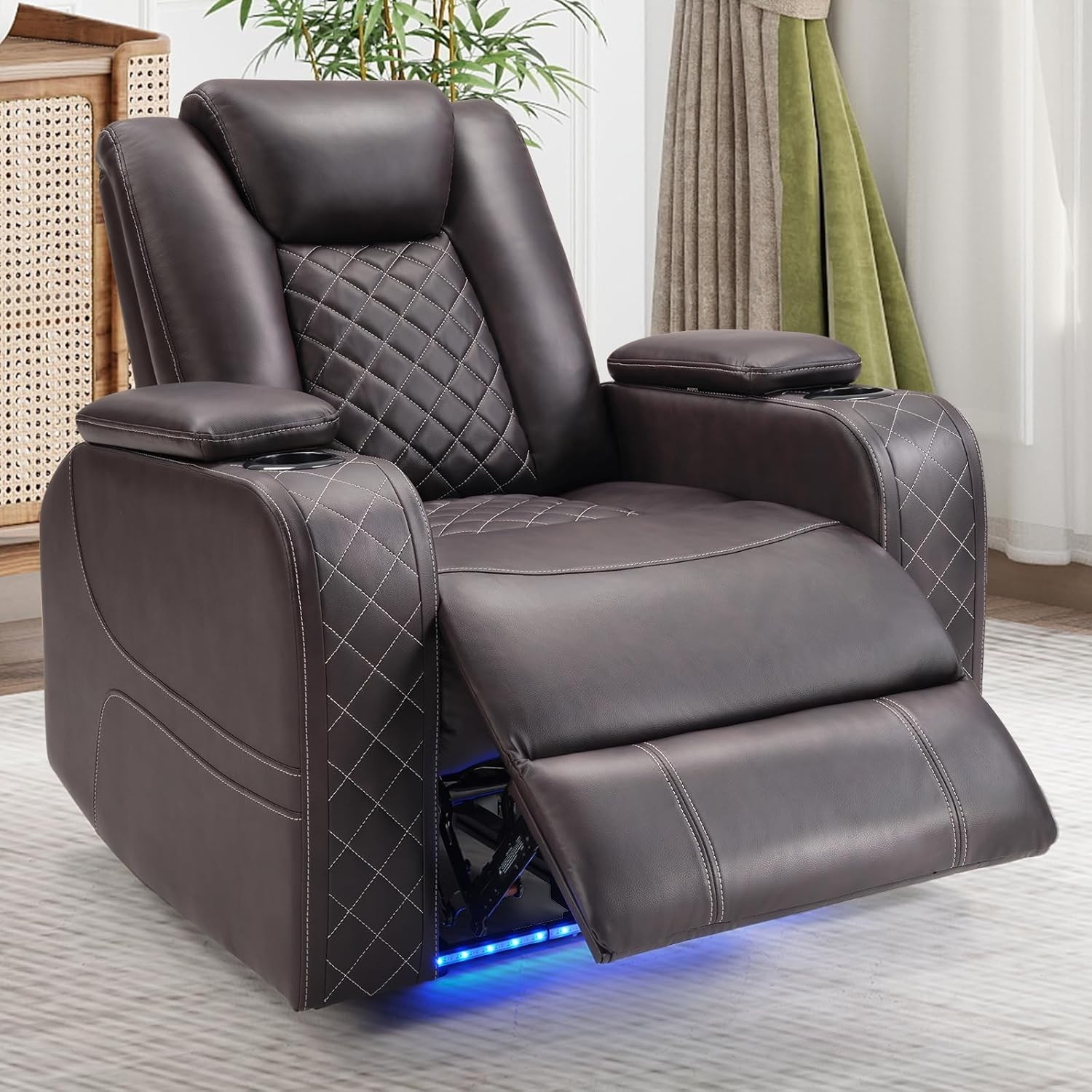 EBELLO Power Recliner Chair, Breathable Faux Leather Electric Home Theater Seat gallery
