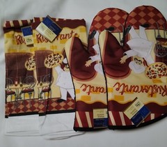 Home Collection Cotton Kitchen Towel and Oven Mitt Set (4pk)