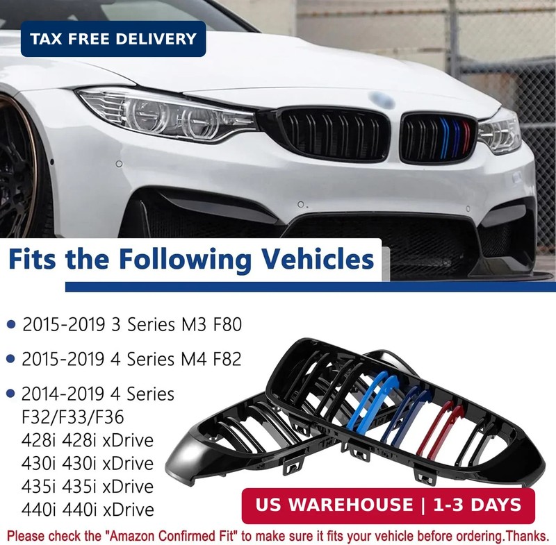 F32 Grille,Front Kidney Grille Grill Compatible for 4 Series F32 F33 F36 (2014-2 gallery