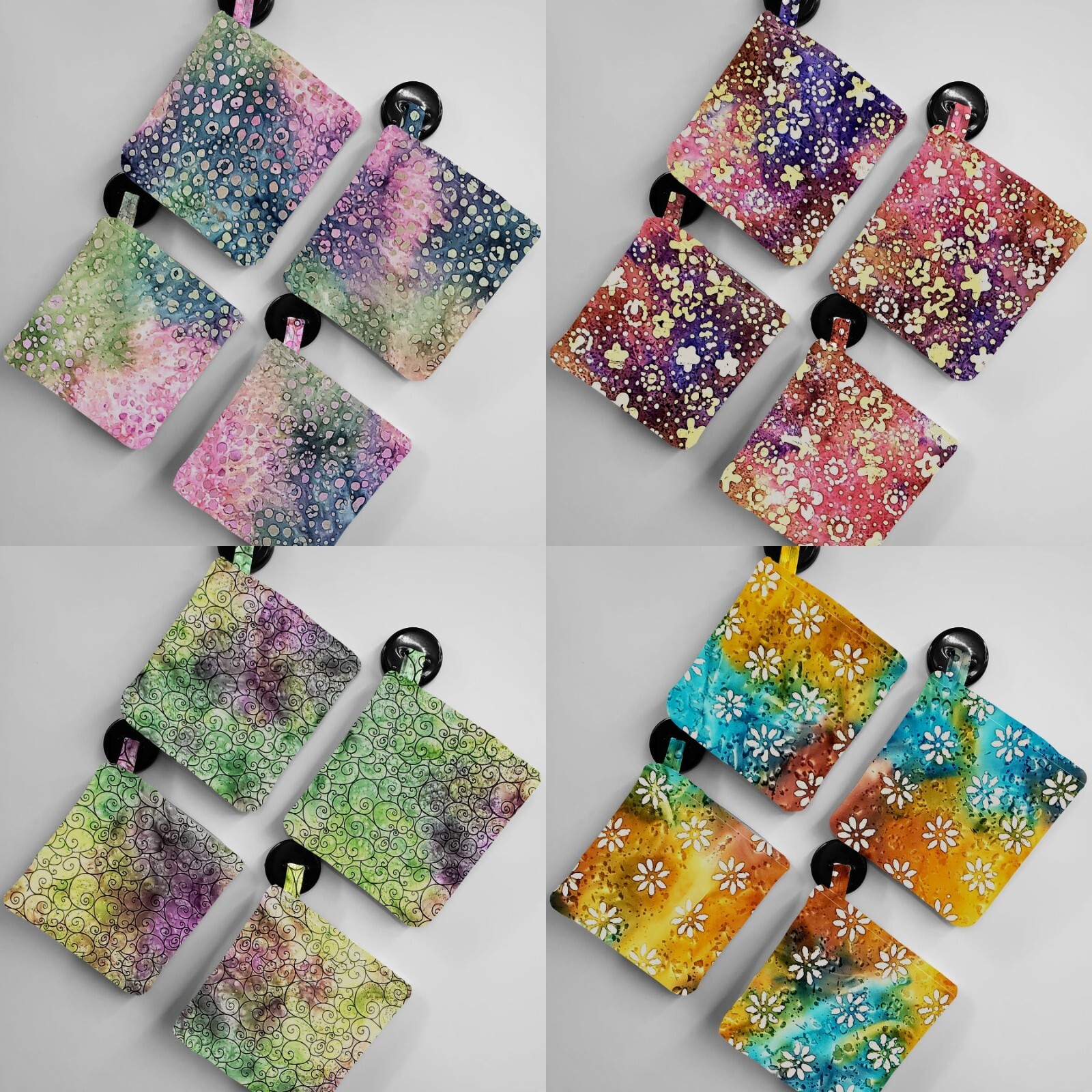 Batik Tie Dye Potholders (4 Patterns Available) gallery