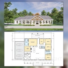 Barndominium House Plan – 4 Bed 3 Bath 3200 sq ft 3 Car – Drawings Blueprints