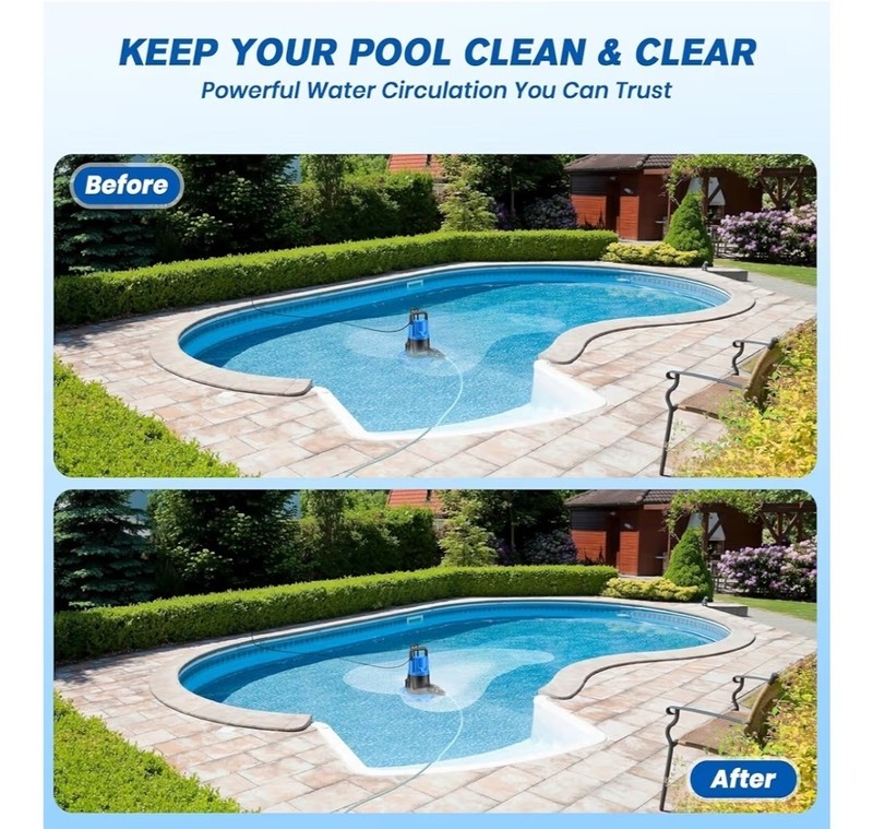 1HP Automatic Pool Cover Pump 5000 GPH Submersible Sump Water Transfer Drainage gallery