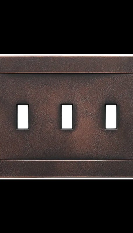 2 Oil Rubbed Bronze Triple Toggle Light Switch Wallplate NO VISIBLE SCREWS USA gallery