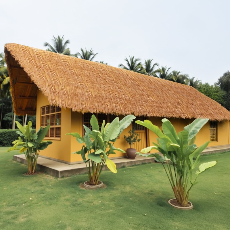Artificial Thatch Grass Roofing 1.3x3.2 ft Mexican Style Tiki Bar Hut Skirt Roof gallery
