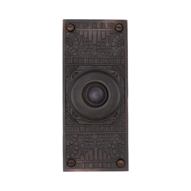 Victorian Style Push Button Solid Cast Brass Doorbell - 3 Finish Choices gallery