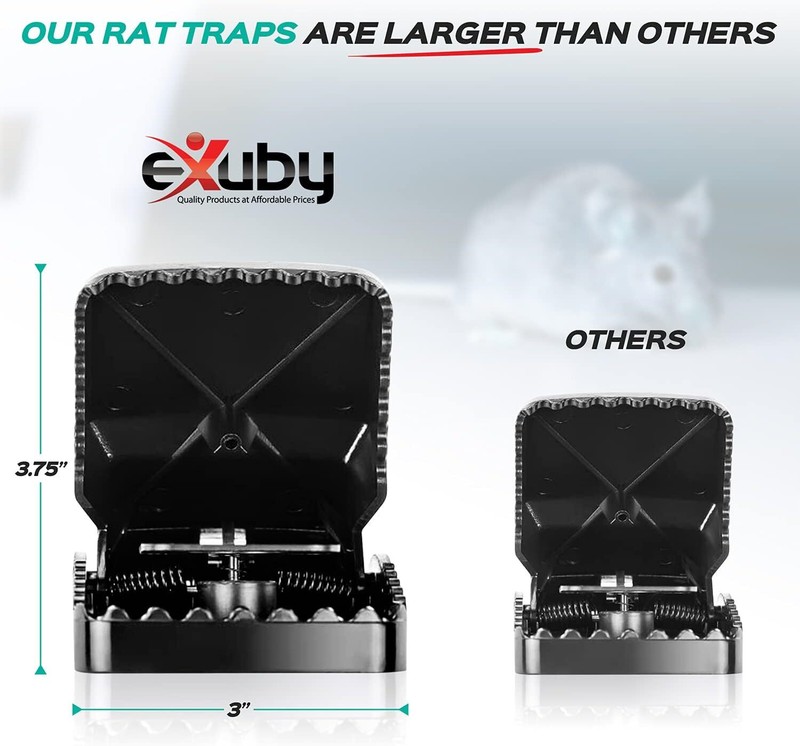 Large Powerful Rat Traps (4 Pack) - Kills Instantly with Powerful Steel Spring gallery