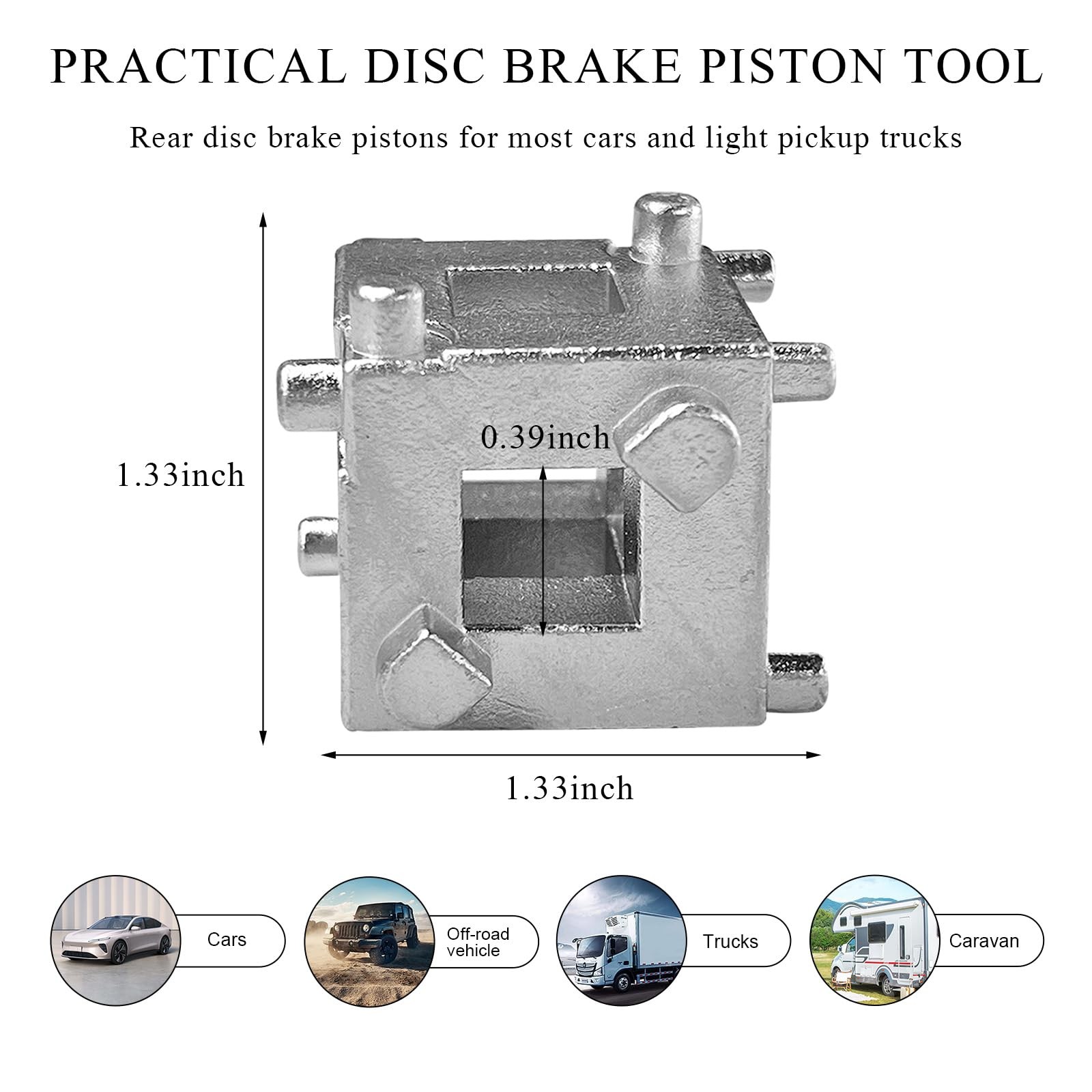 Ohleats 3/8" Disc Brake Piston Caliper Wind Back Cube Tool, Car Brake... gallery