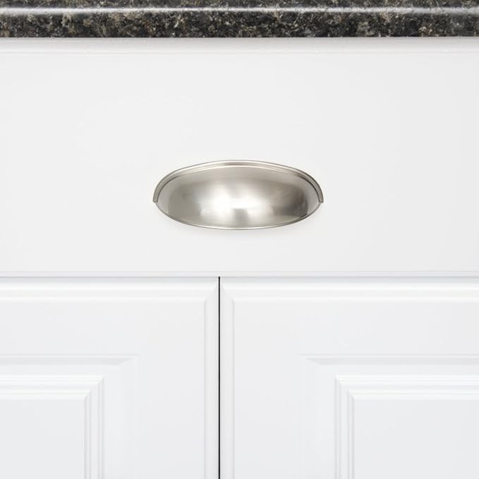 10-pack Cup Pulls Cabinet Hardware Brushed Satin Nickel Pull Bin Drawer Handle gallery