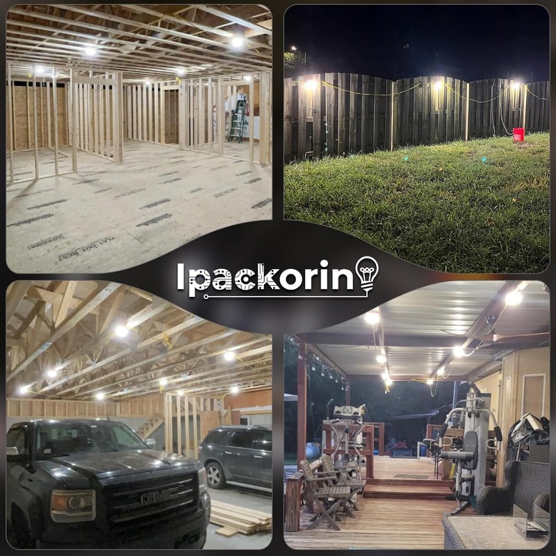 LED Construction String Lights: 50FT IP65 Waterproof ETL Certified Crawl Space L gallery