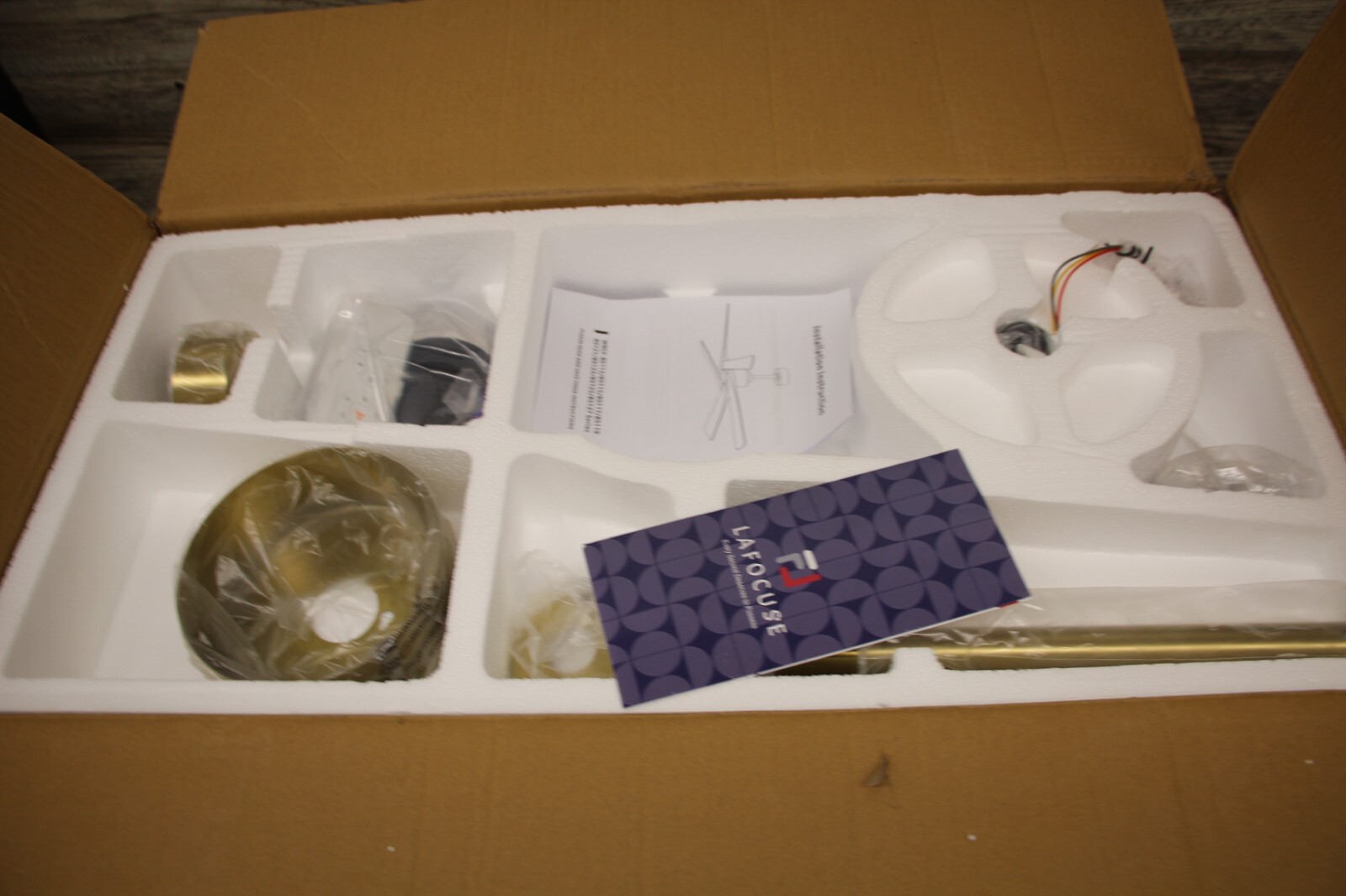 WINGBO 54 Inch DC Ceiling Fan without Lights, 5 Reversible Solid Wood Black gallery