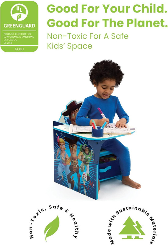 Scratch-resistant Chair Desk with Pull-out Storage Bin for Ages 3 - upto 50 lbs. gallery