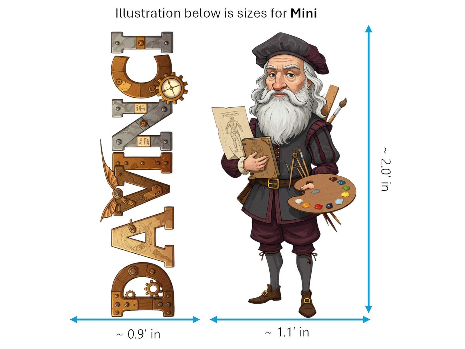 Leonardo da Vinci Sticker and Magnet – The Renaissance Man Scikins™ – Renaissanc gallery