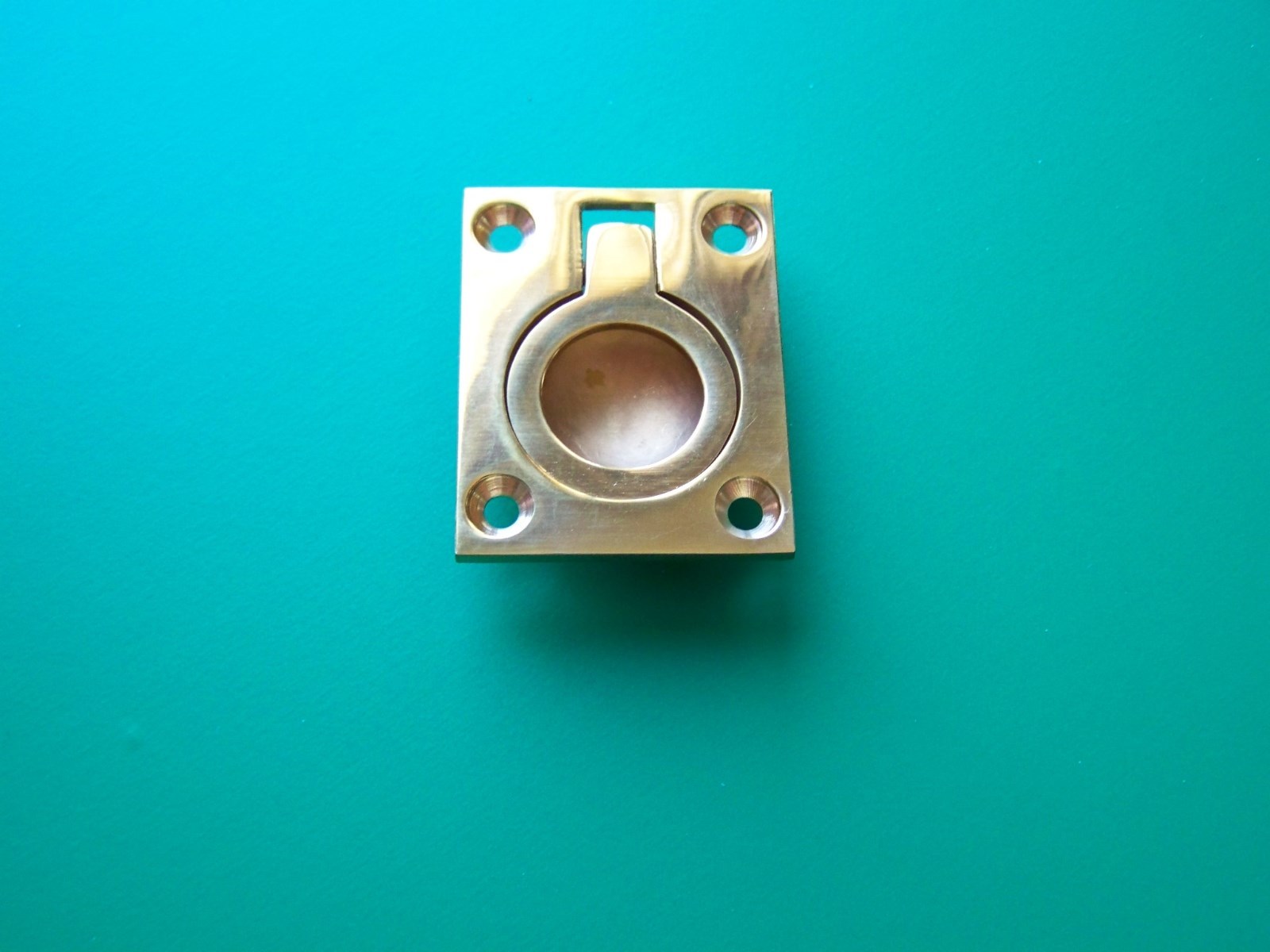 RING PULL, RECESSED MACHINIST CHEST RING PULL MORTISED RING PULL SOLID BRASS LG gallery