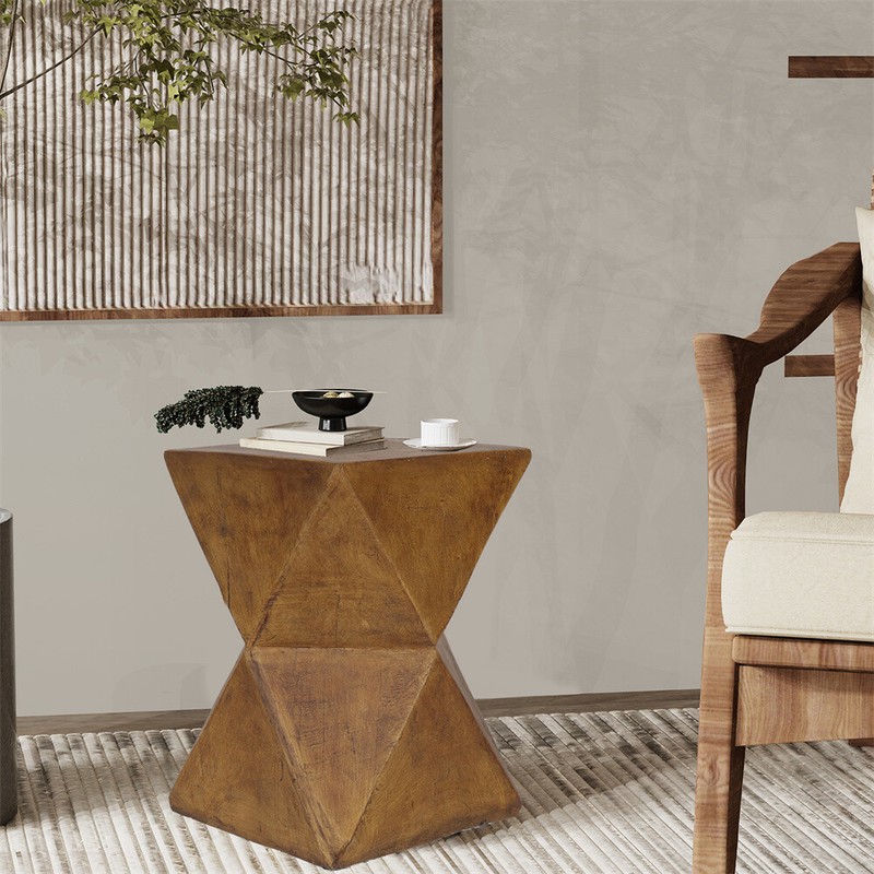 Outdoor Lightweight Concrete Side Table Concrete Stool End Table Accent Table gallery