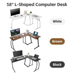 58″ L-Shape Corner Desk Computer Desk Gaming Laptop Table Workstation Office