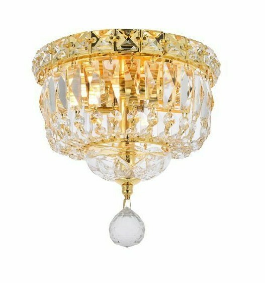 Crystal Flush Mount Chandelier Dining Room Bedroom Hallway Lighting 2 Light 8" gallery