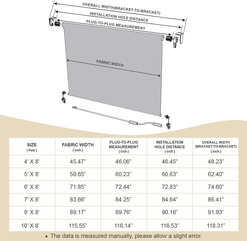 5% Openness Cordless Solar Fabric Roller Shade, 10'W x 8'H Sun Shade for Outdoor gallery