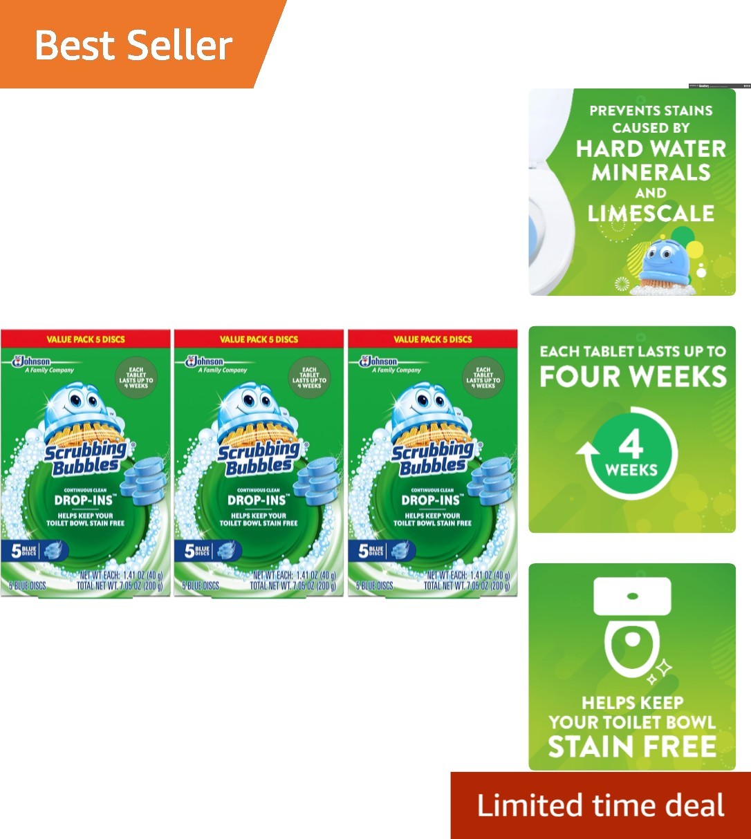 Fresh Scented Scrubbing Bubbles Toilet Bowl Tablets - 4 Weeks of Clean with Ease gallery