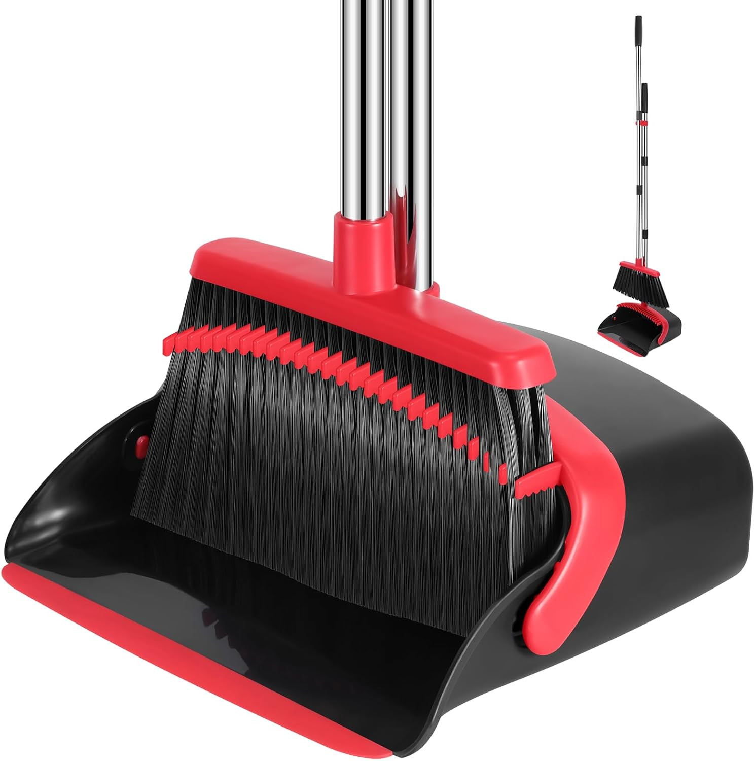 NACENA Broom and Dustpan Set, 52-In Long Adjustable Handle Broom Dustpan Combo w gallery