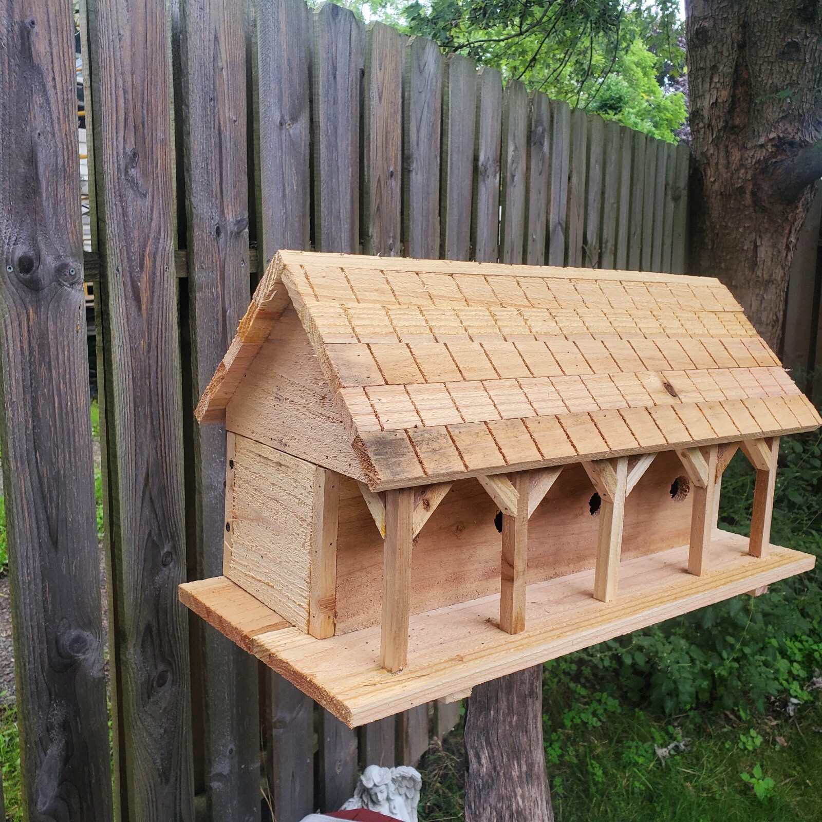 Cedar Bird House Purple Martin Hand Made Large 4 Nests Removable Back gallery