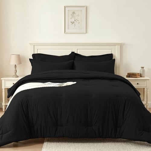 Comforter Set 7 Pieces - Ultra-Soft Bed in a Bag Size, Cozy Luxury Full Black gallery