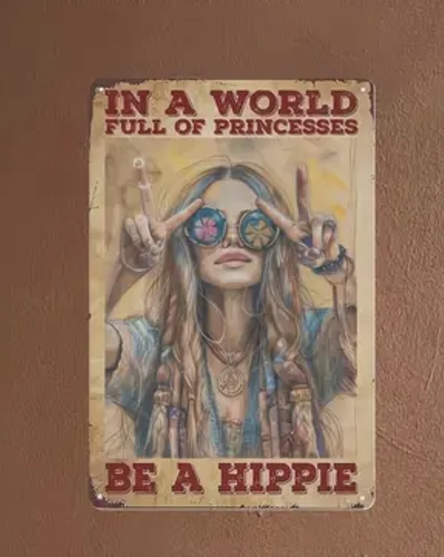 Bohemian Peace Sign Decor - Hippie Wall Art - 1960s 1970s Hippie Artwork Gift gallery