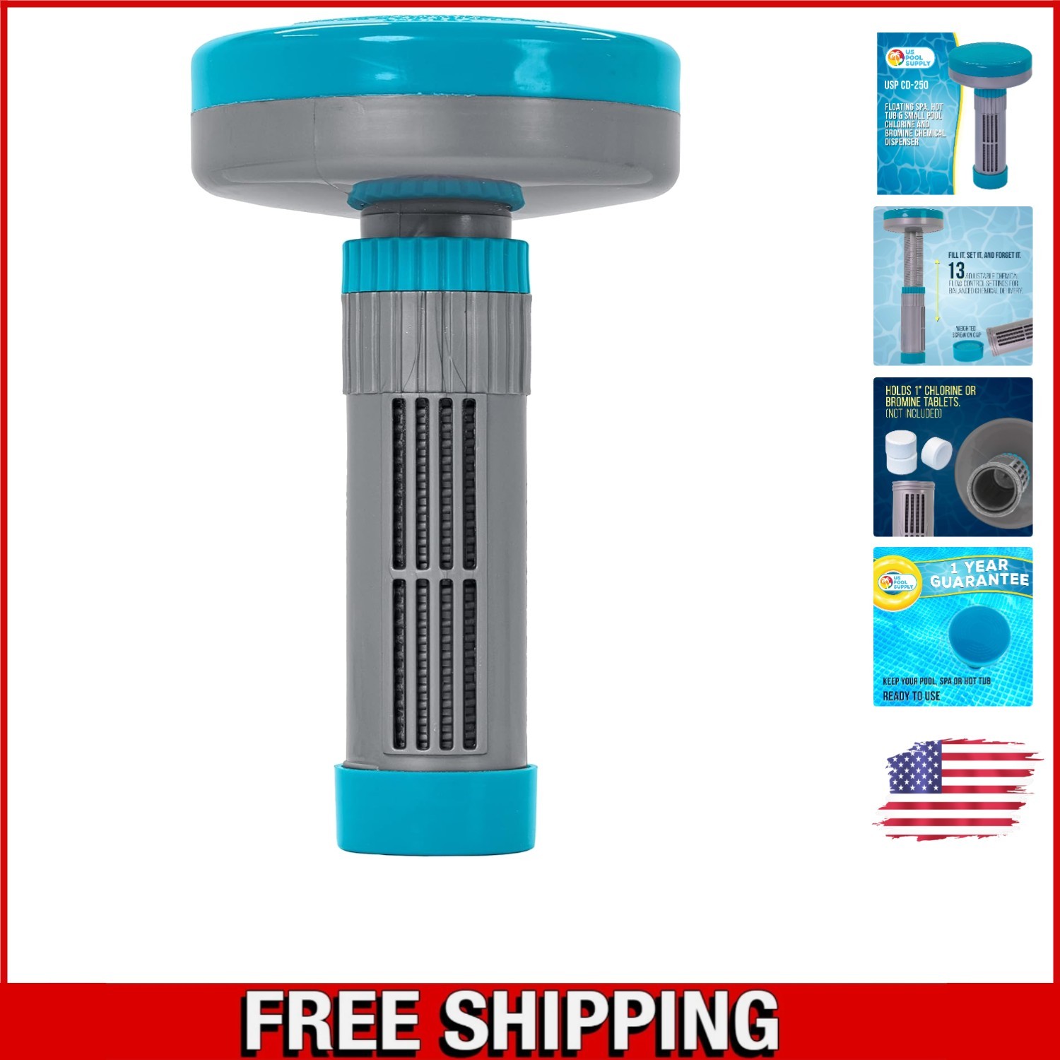 Professional Floating Spa Chemical Dispenser - Adjustable 13 Flow Settings gallery