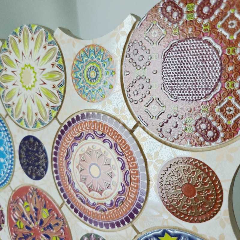 Mediterranean Ceramic Decorative Tile /Trivet Spain Pottery Art Floral Bohemian gallery
