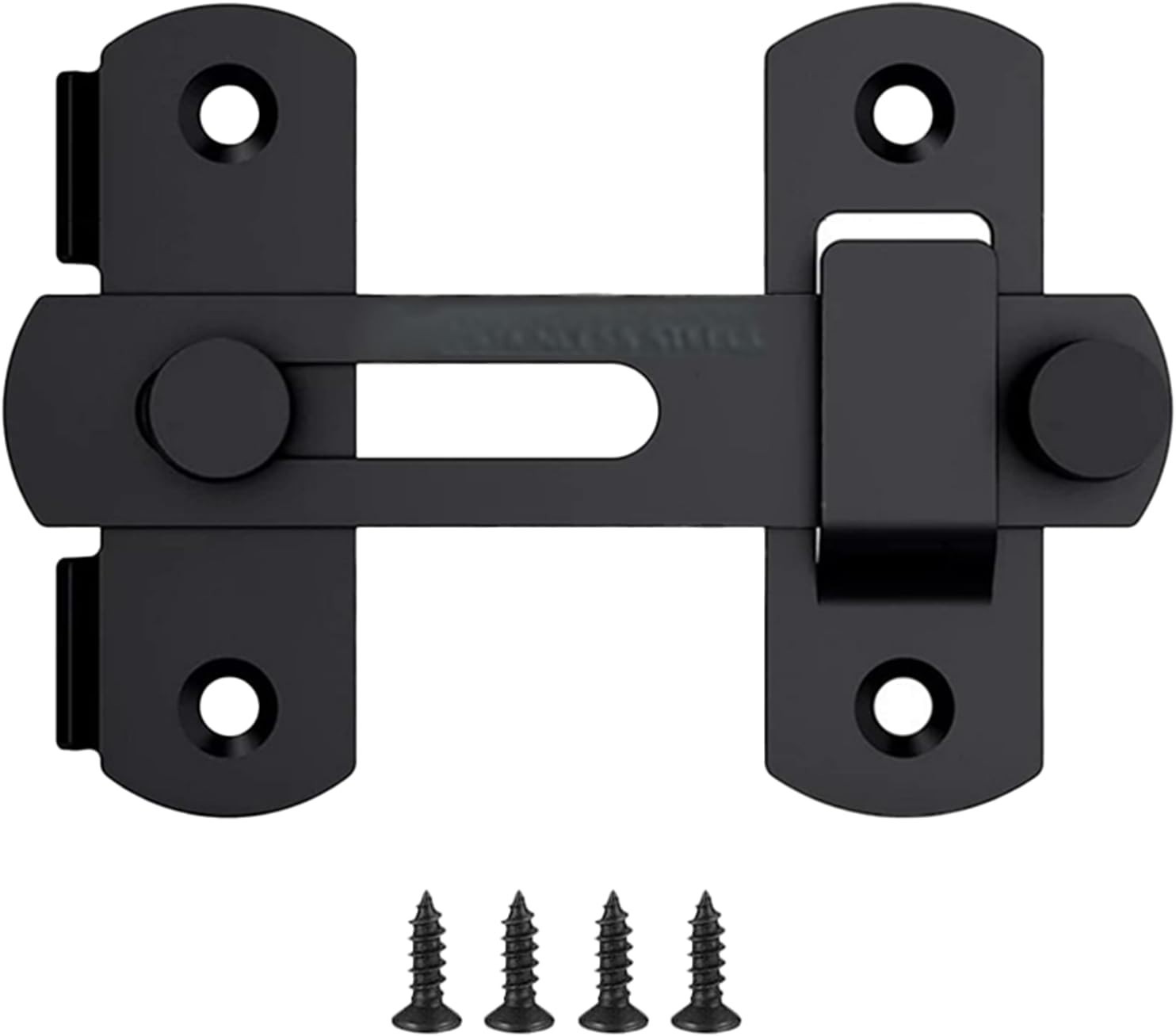 4 Flip Sliding Barn Door Lock, Heavy-Duty Stainless Steel Gate Latch for Privacy gallery