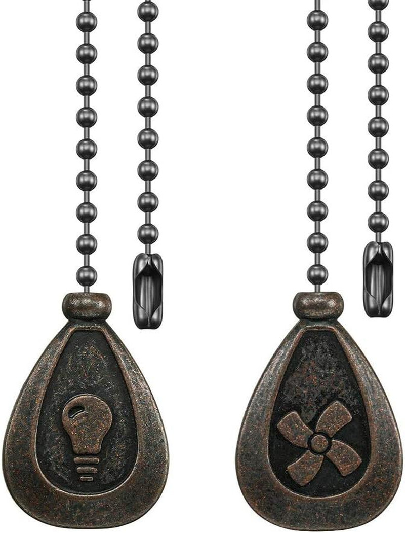 Bronze Ceiling Fan Pull Chain Set, Decorative Fan Pull Chain Pendant Extension gallery