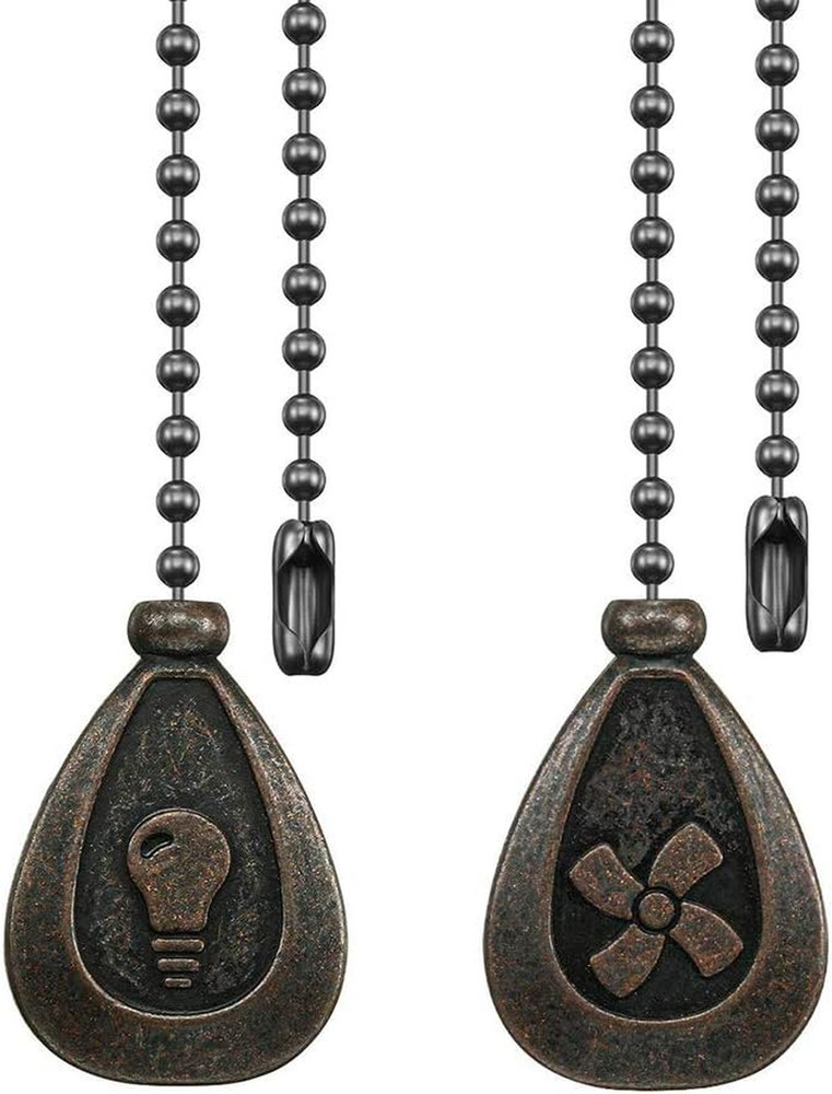 Bronze Ceiling Fan Pull Chain Set, Decorative Fan Pull Chain Pendant Extension
