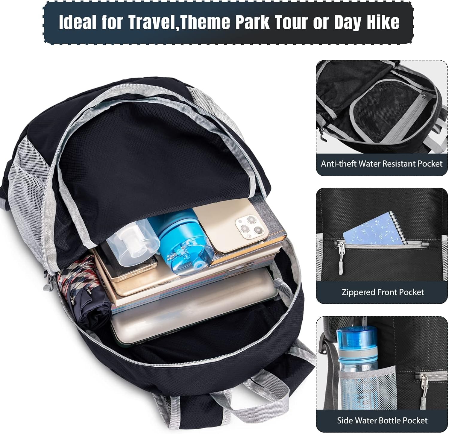 20L Hiking Backpack Packable Lightweight Daypack Bag 3