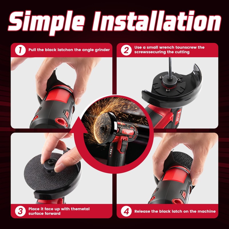 3" 12V Cordless Angle Grinder, Mini Cut-Off Tool & Polisher for Metal, Wood gallery