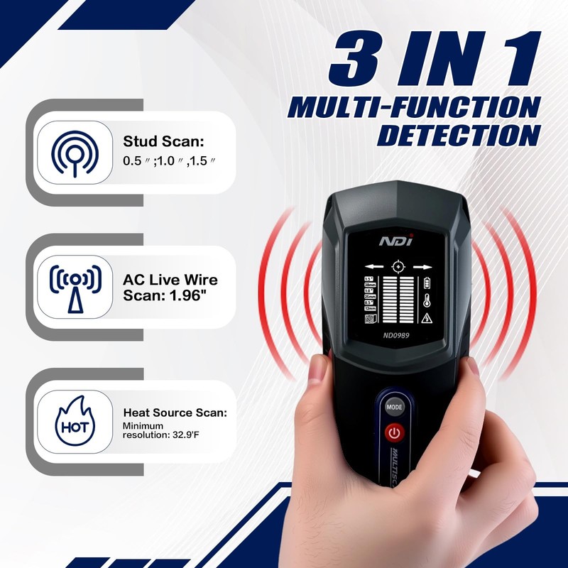 ND0989 Multi-Function Stud Finder and Heat Source Detector Accurate Detection... gallery