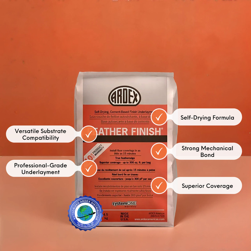 Ardex Feather Finish, Self-Drying, Cement Based Finishing 4 x 10 lbs Bag, Grey gallery