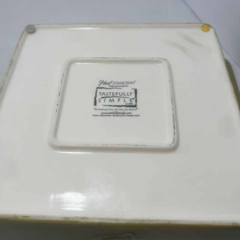 Tastefully Simple Host Collection Bakeware Serving Set Yellow Stoneware Dish gallery