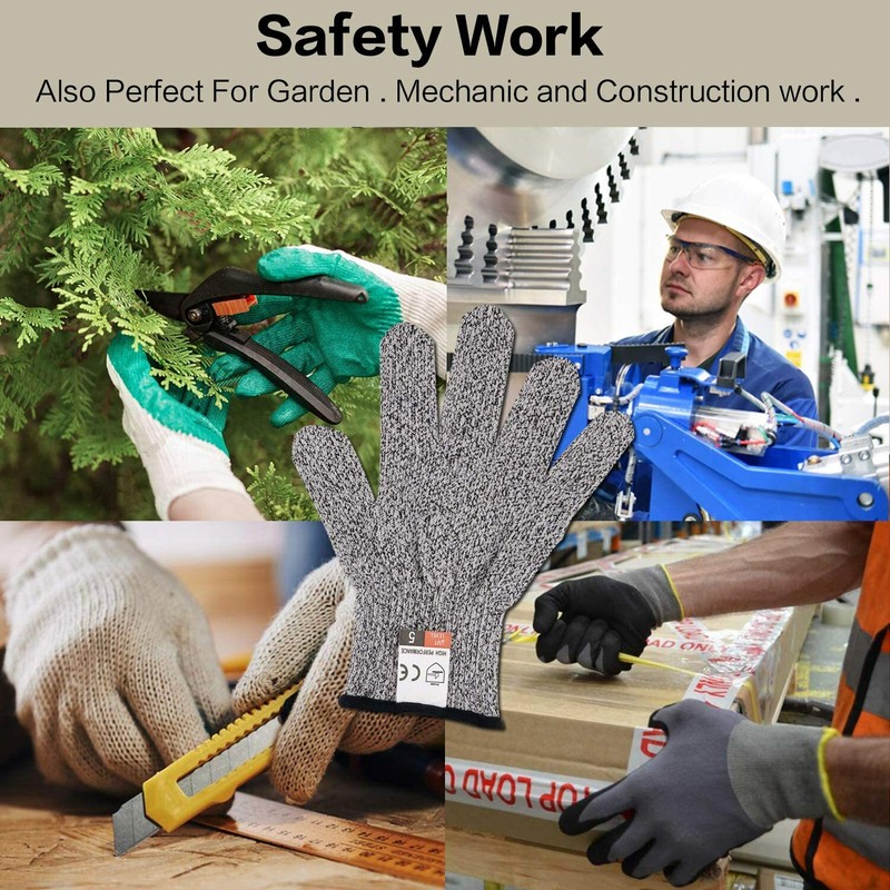 1 Pair Safety Cut Proof Stab Resistant Butcher Gloves Kitchen Level 5 Protection gallery