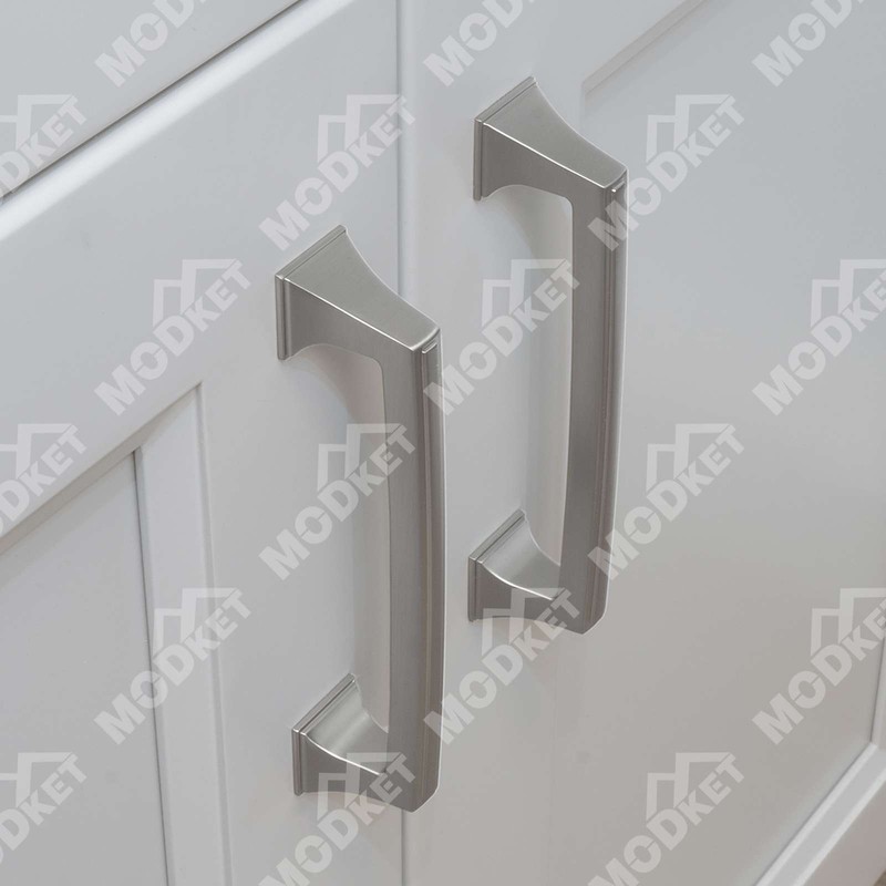 Solid Brushed Nickel Square Cabinet Pulls Knobs Handles Kitchen Bathroom Drawers gallery