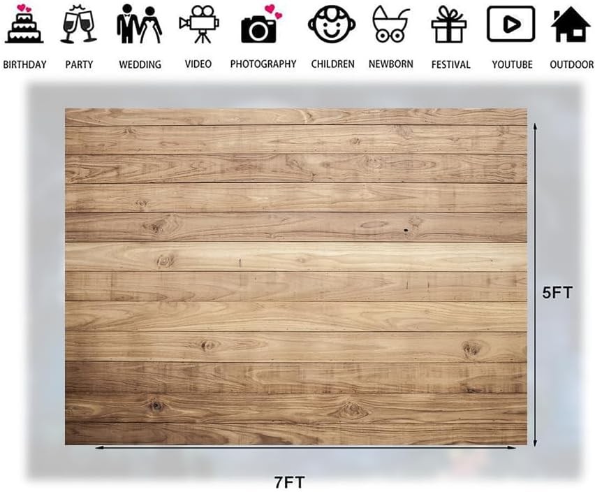 7x5ft Wood Photography Backdrop Rustic Wooden Floor Newborn Baby Photo Studio Pr gallery