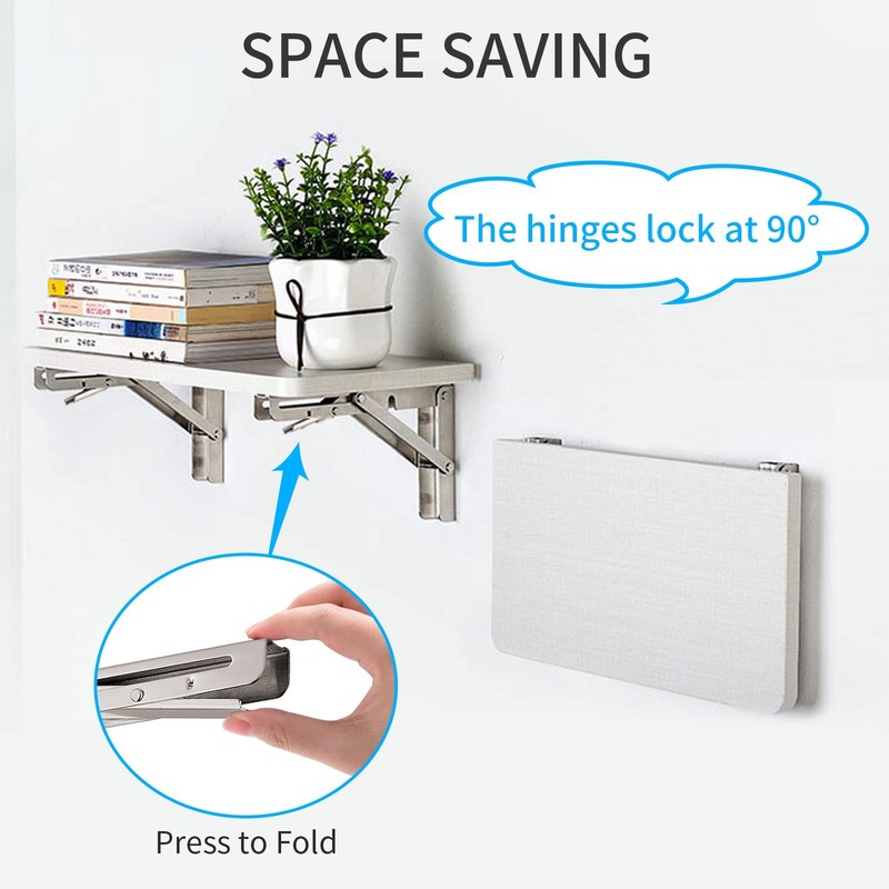 Folding Shelf Brackets 12", Max Load: 330lb Heavy Duty Stainless Steel Collapsib gallery
