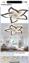 Modern Dimmable Flower Shape Ceiling Fans with Lights,27″ Ceiling Fan Lights …