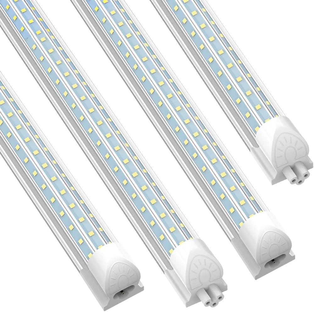 5000K Led Tube 4FT D Shape 50W Linkable T8 Integrated LED Shop Light Fixture ETL gallery