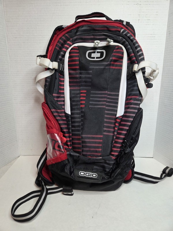 OGIO Hiking Backpack Red Black  Zip Padded Straps External Pockets 5 Pockets