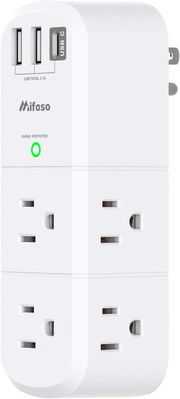 Outlet Extender with Rotating Plug, Surge Protector 6 AC Multi Plug Wall Outlet gallery