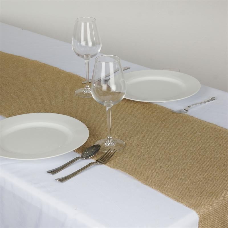BURLAP TABLE RUNNER 14x108" Rustic Natural Primitive Wedding Party Catering gallery