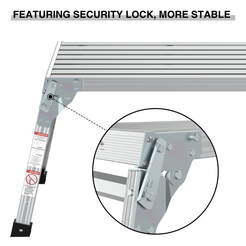 40" Work Platform Aluminum Portable Bench Folding Ladder ANSI Capacity 225 LBS gallery
