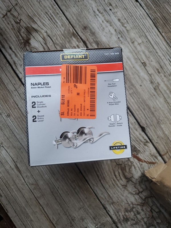 4 PACK Defiant Keyed Alike Entry 2 Deadbolts 2 Levers Set Naples Satin Nickel gallery