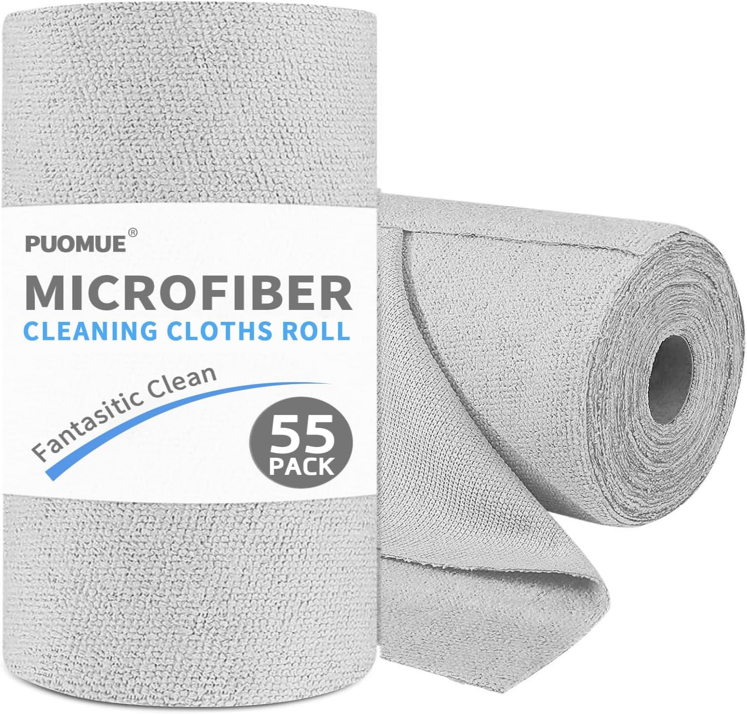55 Pack Microfiber Cleaning Cloth Roll, Tear Away Reusable Paper Towels, 11" X 9 gallery