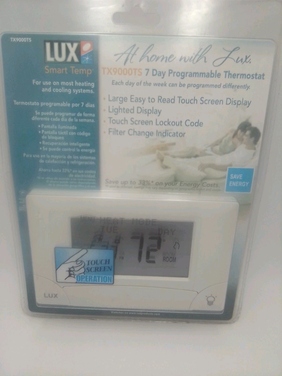 Lux TX9000TS 7 Day Programmable Touchscreen Thermostat gallery